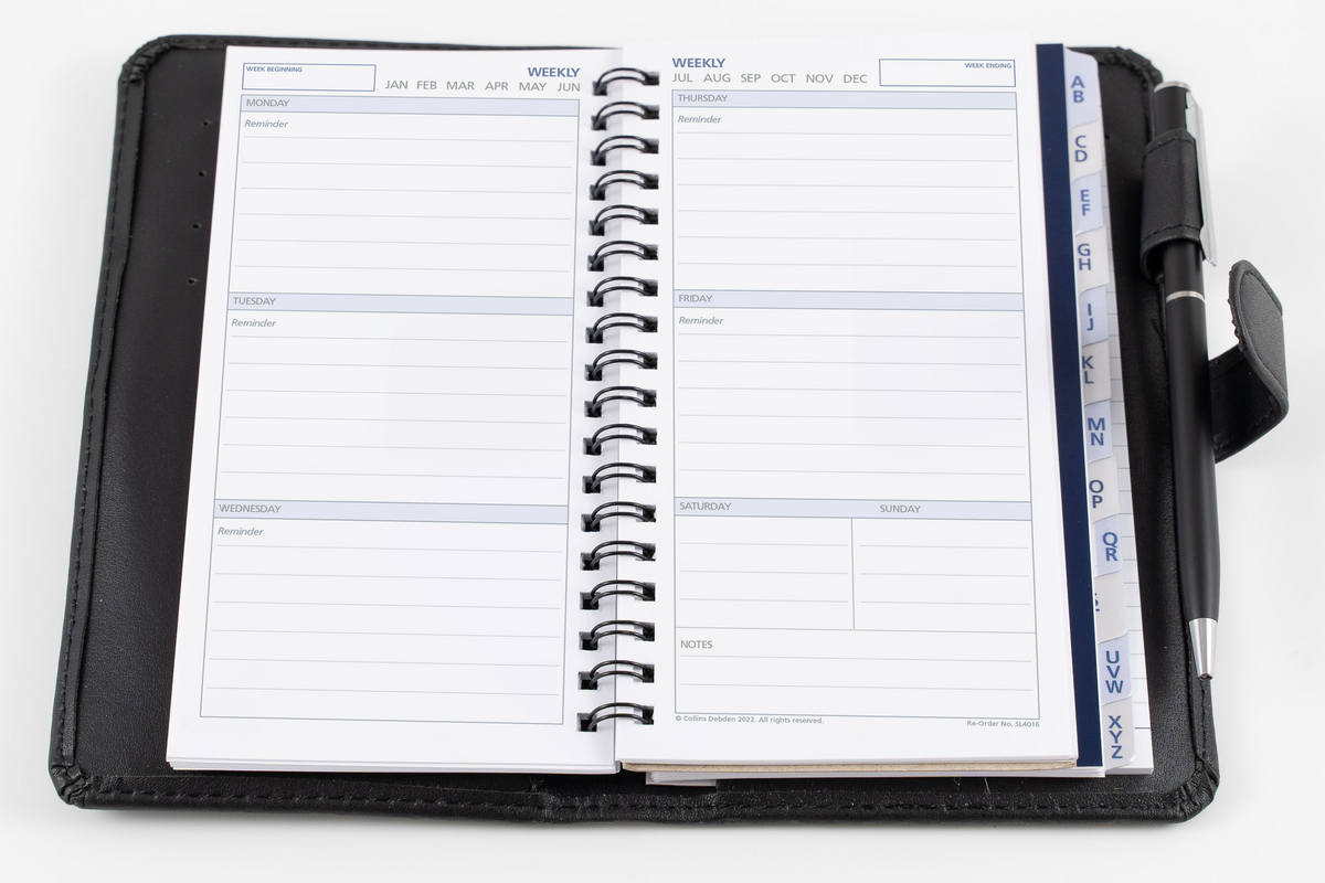 Collins DayPlanner Organiser - Week to View (Undated), Size Slimline