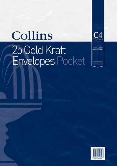 Gold Craft Envelope C4  x 25 - Collins Debden