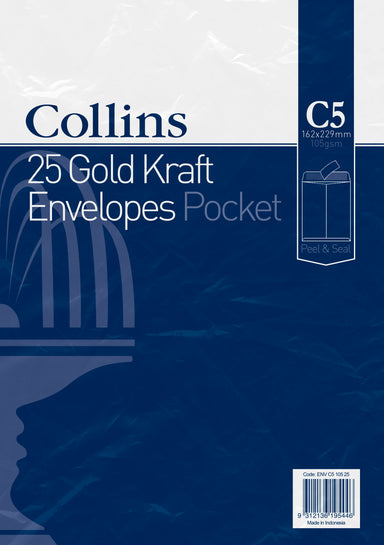 Gold Craft Envelope C5 x 25 - Collins Debden