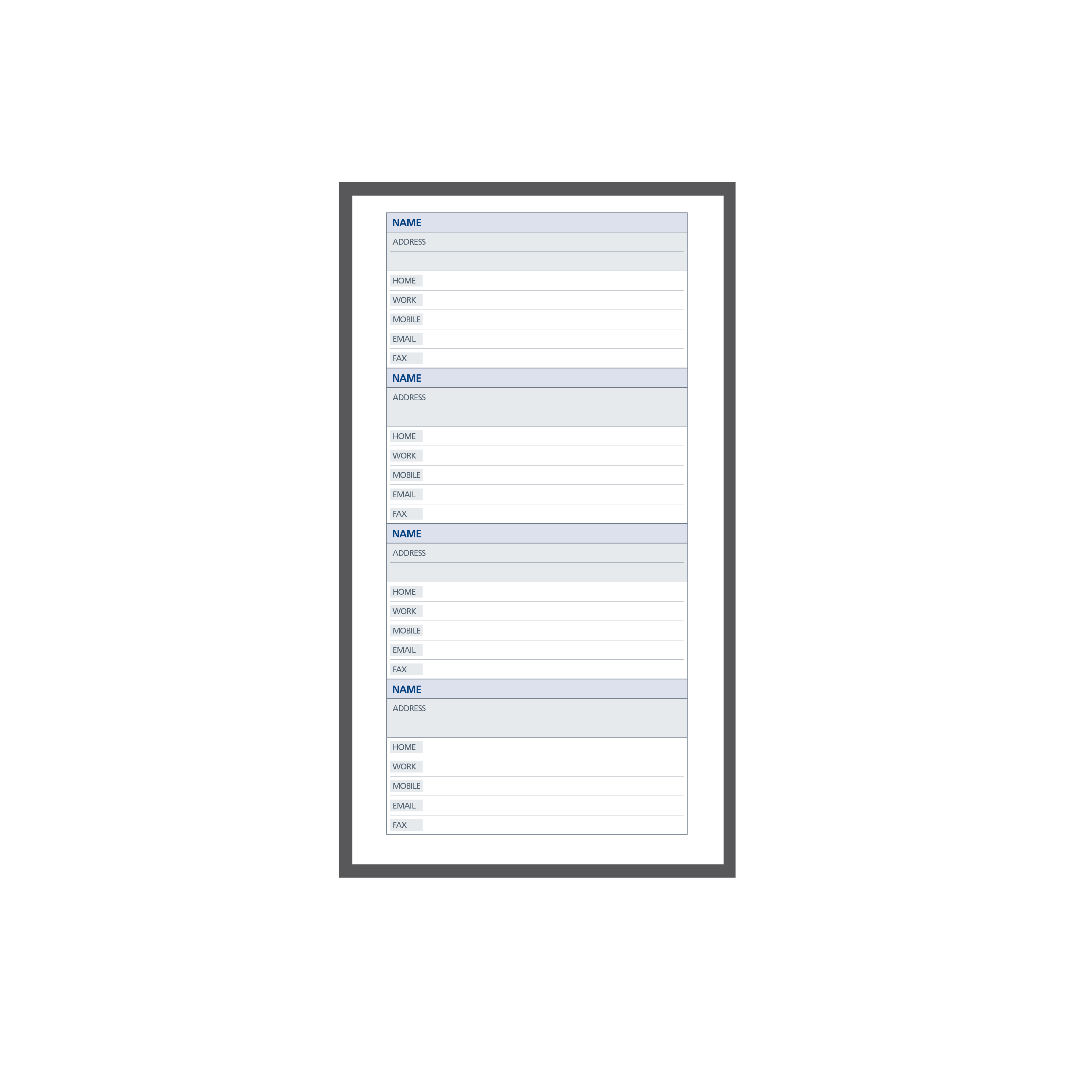Dayplanner Telephone Address pages - Personal Size Default Title
