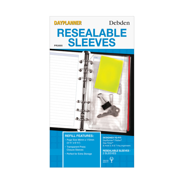 DayPlanner - Personal Size Resealable Sleeve Bag (2 Pack) - Collins Debden