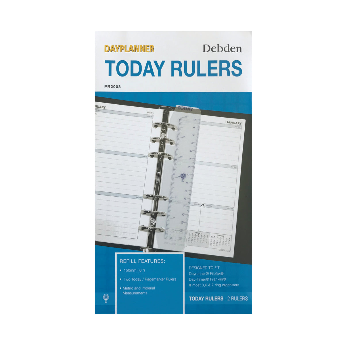Debden Day Planner Today Ruler (2 Pack), Size Personal – Collins Debden